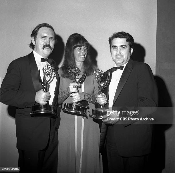 The 22nd Annual EMMY Awards, broadcast from Carnegie Hall, New York, NY. Image dated June 7, 1970. EMMY winners, left to right, Thomas Meehan, Judith...