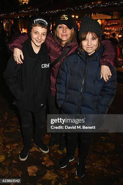 Natalie Appleton and son Ace Billy Howlett attends a VIP Preview of Hyde Park's Winter Wonderland 2016 on November 17, 2016 in London, United Kingdom.