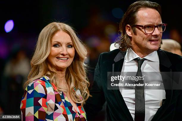 Frauke Ludowig and Kai Roeffen arrive at the Bambi Awards 2016 at Stage Theater on November 17, 2016 in Berlin, Germany.