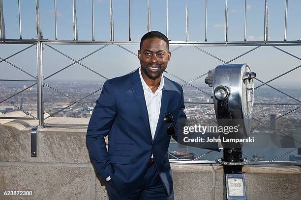 Sterling K Brown visits The Empire State Building on November 17, 2016 in New York City.