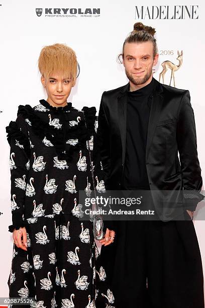 Alina Sueggeler and Andi Weizel of the band 'Frida Gold' arrive at the Bambi Awards 2016 at Stage Theater on November 17, 2016 in Berlin, Germany.