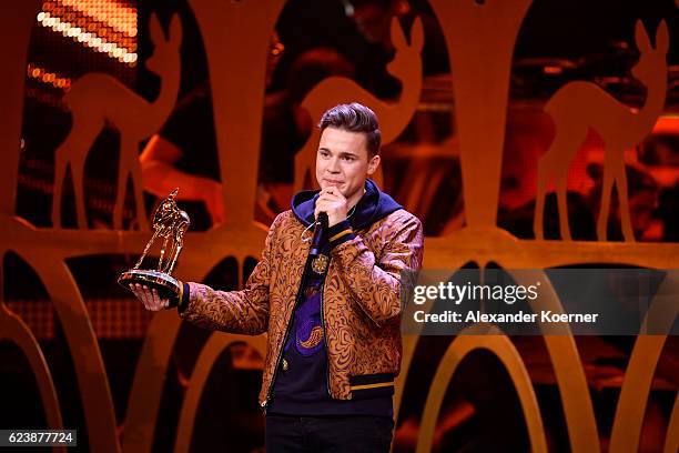 Felix Jaehn is seen on stage during the Bambi Awards 2016 show at Stage Theater on November 17, 2016 in Berlin, Germany.