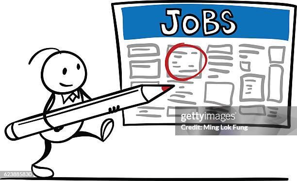 stockillustraties, clipart, cartoons en iconen met i want this job! - werk zoeken