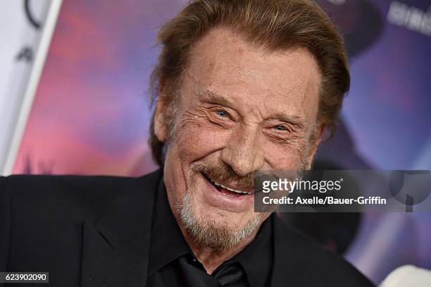Singer Johnny Hallyday arrives at AFI FEST 2016 Presented by Audi - Opening Night - Premiere of 20th Century Fox's 'Rules Don't Apply' at TCL Chinese...