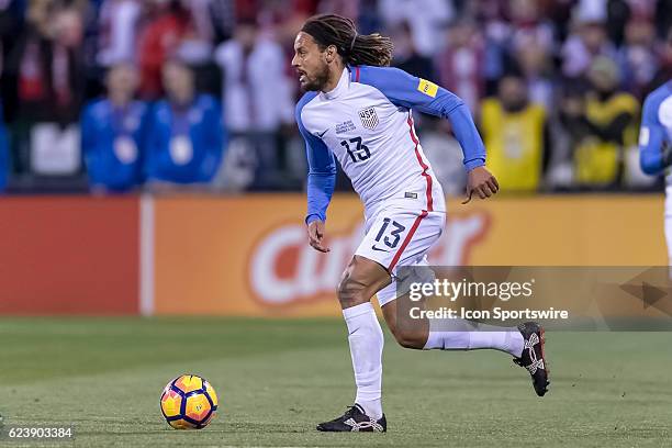 United States Men's National Team player Jermaine Jones dribbles the ball down field in the first half during the FIFA 2018 World Cup Qualifier at...