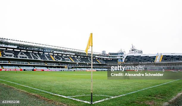 Genral view of the stadium before the match between Santos and Vitoria for the Brazilian Series A 2016 at Vila Belmiro stadium on November 17, 2016...