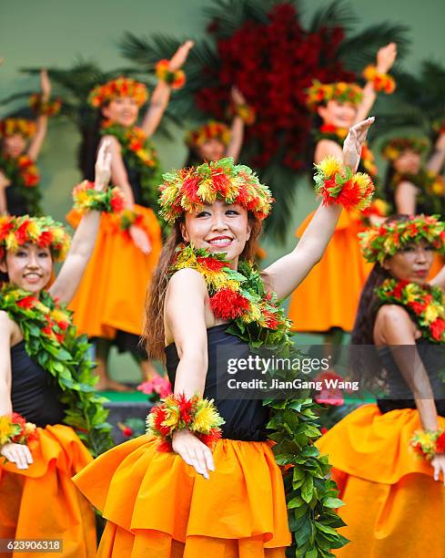 tokyo hula festa 2015 in ikebukuro - hula stock pictures, royalty-free photos & images