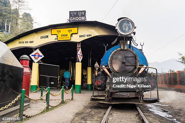 darjeeling himalayan railway at ghoom / ghum station - ghum railway station stock pictures, royalty-free photos & images