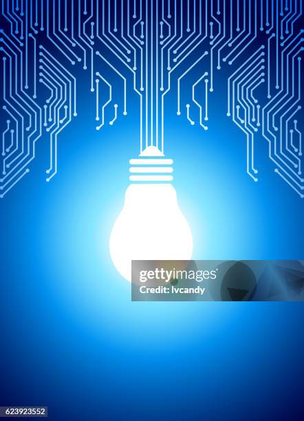 light bulb in circuit backround - lightbulb abstract stock illustrations
