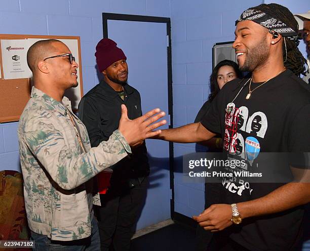 Usher Raymond and Party Next Door Backstage at the PartyNextDoor and Jeremih: Summer's Over Tour at The Tabernacle on November 14, 2016 in Atlanta,...