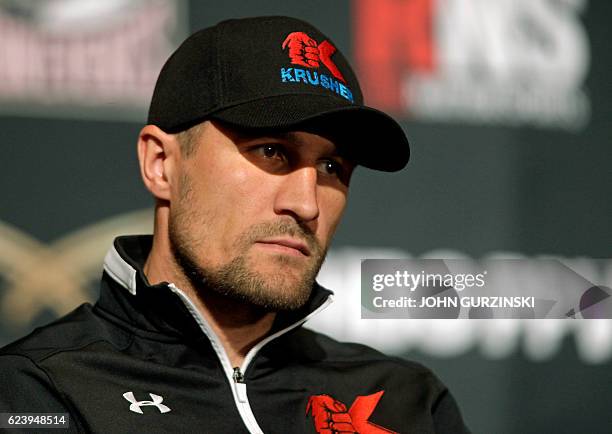 Boxer Sergey Kovalev of Russia attends a news conference at the MGM Grand in Las Vegas, November 17, 2016. Kovalev will meet Andre Ward of the US for...