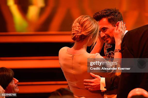 Helene Fischer and Florian Silbereisen are seen during the Bambi Awards 2016 show at Stage Theater on November 17, 2016 in Berlin, Germany.