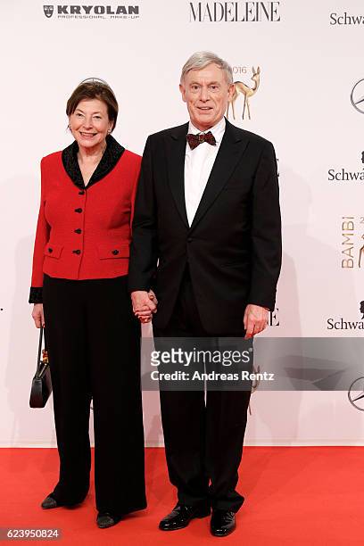 Eva and Horst Koehler arrive at the Bambi Awards 2016 at Stage Theater on November 17, 2016 in Berlin, Germany.