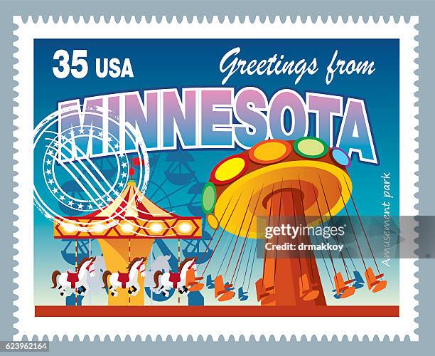 minnesota postage - minneapolis stock illustrations