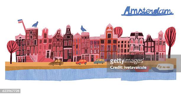 bildbanksillustrationer, clip art samt tecknat material och ikoner med architecture of amsterdam - amsterdam