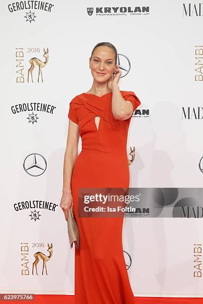 Jeanette Hain arrives at the Bambi Awards 2016 at Stage Theater on November 17, 2016 in Berlin, Germany.