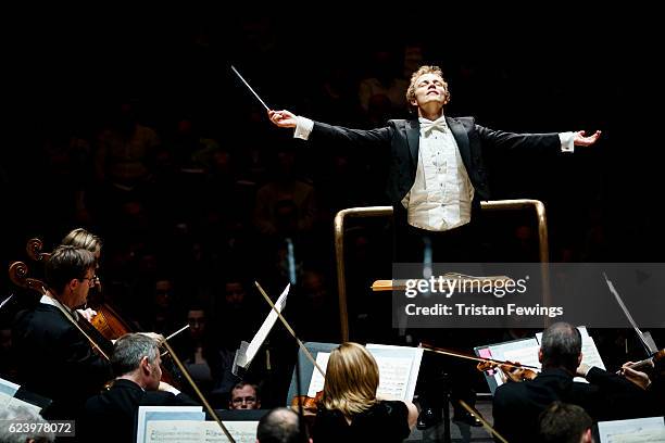 Niklas Benjamin Hoffmann, winner of the Donatella Flick LSO Conducting Competition, conducts the London Symphony Orchestra at the Donatella Flick LSO...