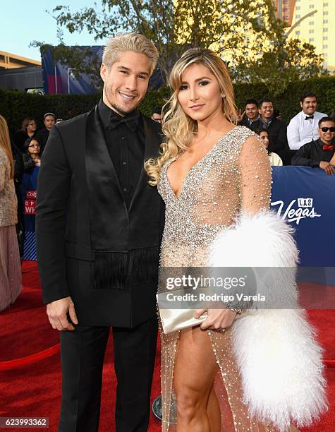 Recording artist Jesus Alberto Miranda Perez and Natasha Araos attend The 17th Annual Latin Grammy Awards at T-Mobile Arena on November 17, 2016 in...