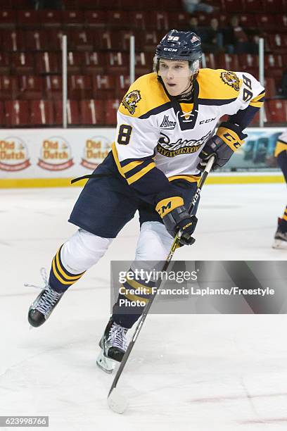 Samuel Bucek of the Shawinigan Cataractes skates against the Gatineau Olympiques on November 9, 2016 at Robert Guertin Arena in Gatineau, Quebec,...