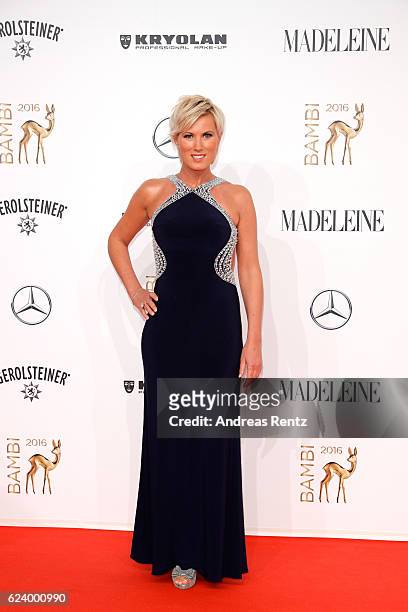 Kamilla Senjo arrives at the Bambi Awards 2016 at Stage Theater on November 17, 2016 in Berlin, Germany.