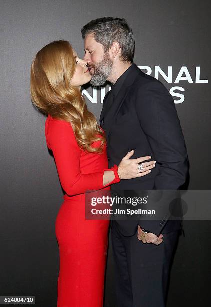 Actress Amy Adams and Darren Le Gallo attend the "Nocturnal Animals" New York premiere at The Paris Theatre on November 17, 2016 in New York City.