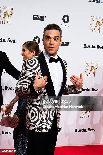 Robbie Williams arrives at the Bambi Awards 2016 at Stage Theater on November 17, 2016 in Berlin, Germany.