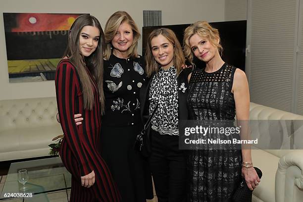 Hailee Steinfeld, Arianna Huffington, Haley Lu Richardson and Kyra Sedgwick attend "A Conversation On Trailblazers: Women In The Workplace with...