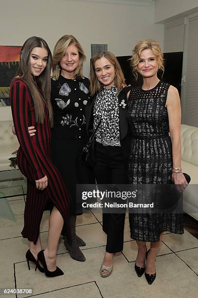 Hailee Steinfeld, Arianna Huffington, Haley Lu Richardson and Kyra Sedgwick attend "A Conversation On Trailblazers: Women In The Workplace with...