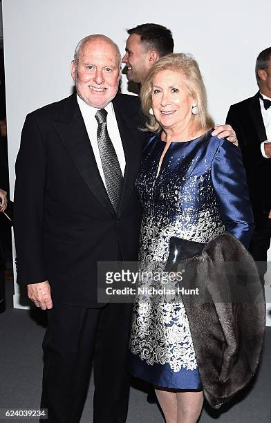 Michael Lynne and Ninah Lynne attend the 2016 Guggenheim International Gala Made Possible By Dior at Solomon R. Guggenheim Museum on November 17,...