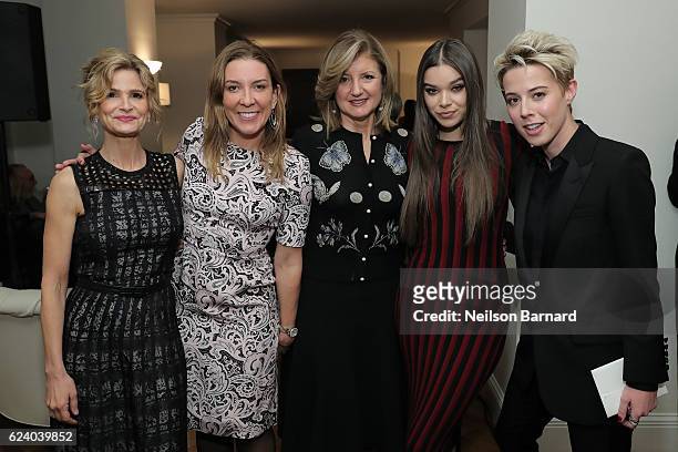 Kyra Sedgwick, Antonia Romeo, Arianna Huffington, Hailee Steinfeld and Sophie Watts attend "A Conversation On Trailblazers: Women In The Workplace...