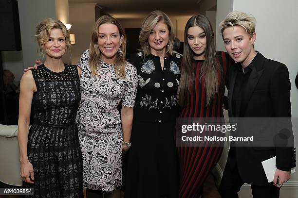 Kyra Sedgwick, Antonia Romeo, Arianna Huffington, Hailee Steinfeld and Sophie Watts attend "A Conversation On Trailblazers: Women In The Workplace...