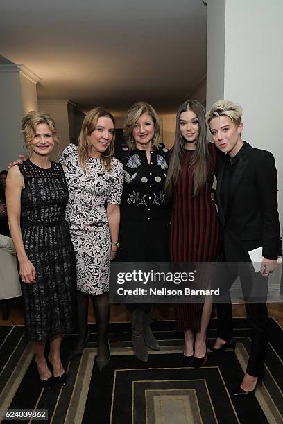 Kyra Sedgwick, Antonia Romeo, Arianna Huffington, Hailee Steinfeld and Sophie Watts attend "A Conversation On Trailblazers: Women In The Workplace...