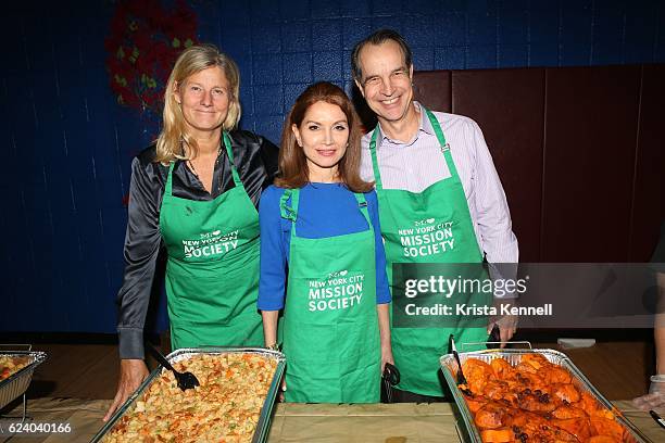 Anne Prosser, Jean Shafiroff and Jay Moorhead attend Jean Shafiroff & Jay Moorhead Underwrite Annual Community Thanksgiving Dinner at NYC Mission...