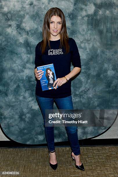 Anna Kendrick appears at Yellow Box Theater to promote her new book "Scrappy Little Nobody" on November 17, 2016 in Naperville, Illinois.