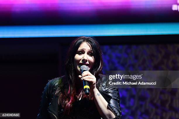 Singer songwriter Tiffany performs during the Grand Opening of Pulse Arena at Seneca Niagara Resort and Casino on November 17, 2016 in Niagara Falls,...