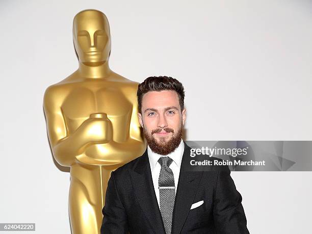 Aaron Taylor-Johnson attends The Academy of Motion Picture Arts and Sciences Hosts an Official Academy Screening of NOCTURNAL ANIMALS at New York...