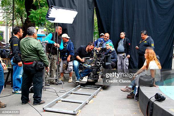 Images of the first day of filming of the Mexican movie 'Cuando los Hijos Regresan' on November 17, 2016 in Mexico City, Mexico.