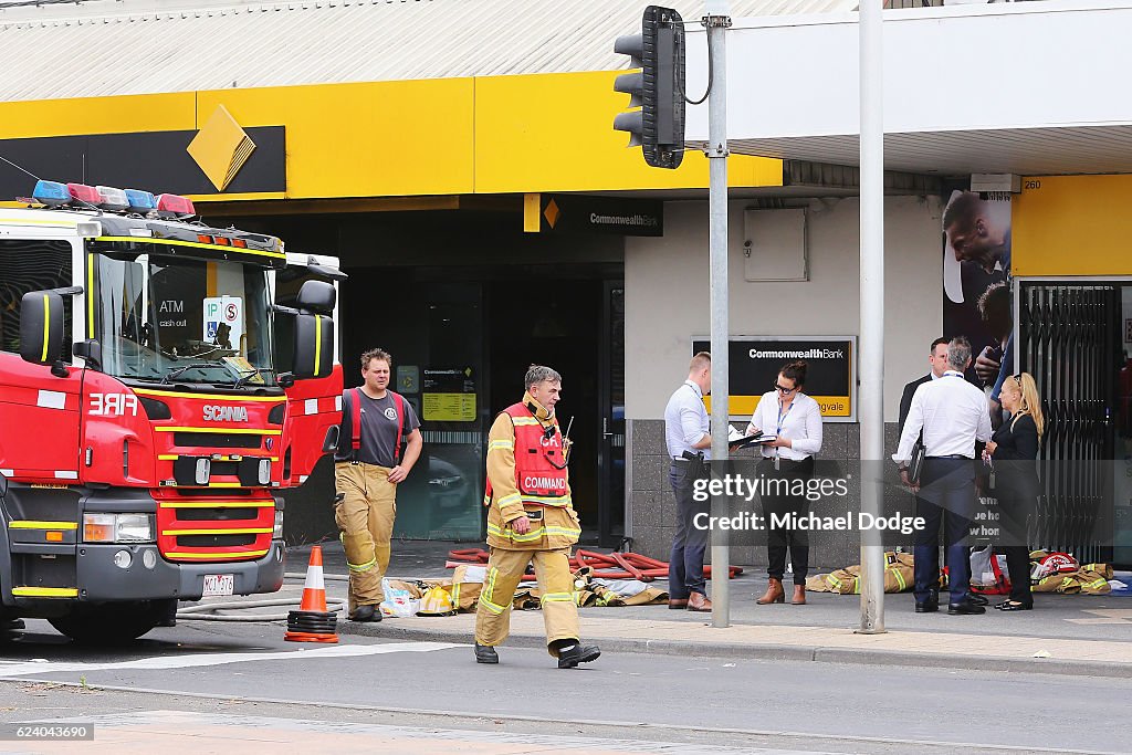 Springvale Fire A piece of eveidence is photographed outside the Springvale... News ...
