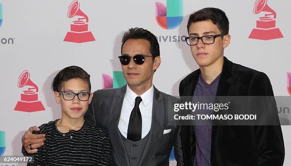 Max Anthony Recording artist Marc Anthony arrives with his sons Ryan Adrian Muñiz ...