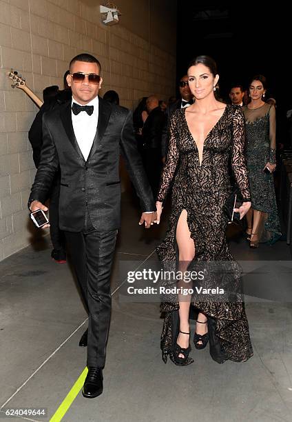 Recording artist Randy Malcom Martinez of Gente De Zona and Annaby Pozo attend The 17th Annual Latin Grammy Awards at T-Mobile Arena on November 17,...