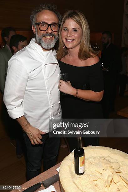 Massimo Bottura and Jenna Bush Hager attend Edible Schoolyard NYC Annual Harvest Dinner with Chef Massimo Bottura, Hosted by Lela Rose at Private...