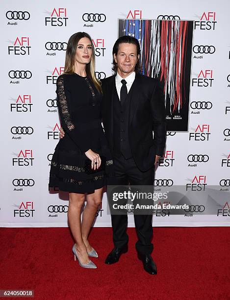 Actor Mark Wahlberg and model Rhea Durham arrive at the AFI FEST 2016 Presented by Audi - Closing Night Gala Screening of Lionsgate's "Patriots Day"...