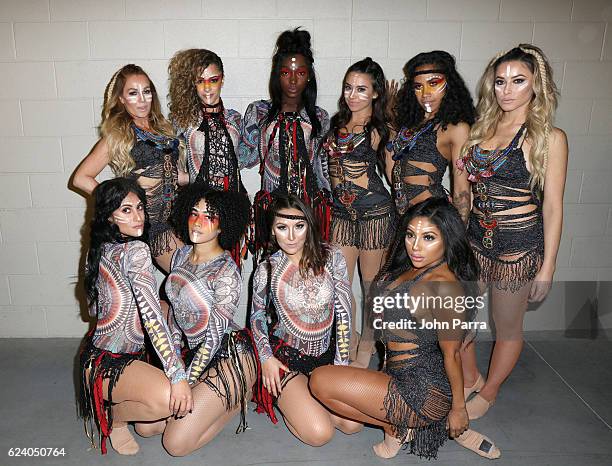 Dancers for J Balvin pose backstage at The 17th Annual Latin Grammy Awards at T-Mobile Arena on November 17, 2016 in Las Vegas, Nevada.