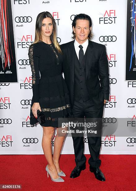 Model Rhea Durham and husband actor Mark Wahlberg attend the Closing Night Gala and screening of Lionsgate's 'Patriot's Day' during AFI FEST 2016...