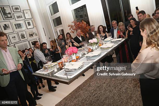Atmosphere at Edible Schoolyard NYC Annual Harvest Dinner with Chef Massimo Bottura, Hosted by Lela Rose at Private Residence on November 17, 2016 in...