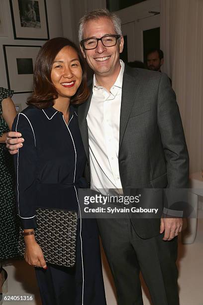 Stella Um and Holland Teichholtz attend Edible Schoolyard NYC Annual Harvest Dinner with Chef Massimo Bottura, Hosted by Lela Rose at Private...