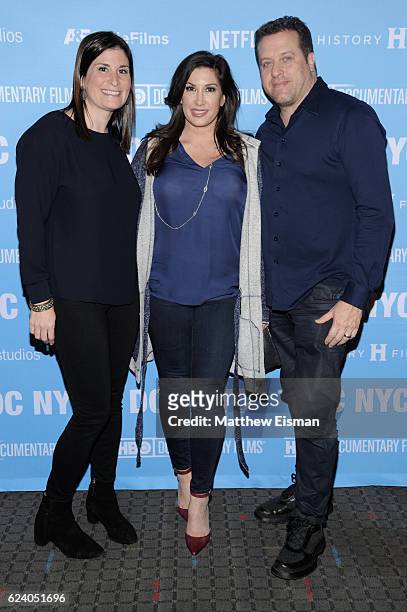 Lara Stolman, Chris Laurita and Jacqueline Laurita attend the New York premiere of "Swim Team" at DOC NYC on November 17, 2016 in New York City.