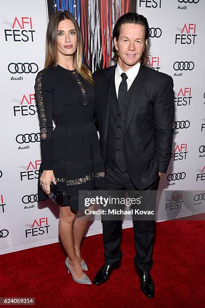 Model Rhea Durham and actor-producer Mark Wahlberg attend the premiere of "Patriots Day" at AFI Fest 2016, presented by Audi at The Chinese Theatre...
