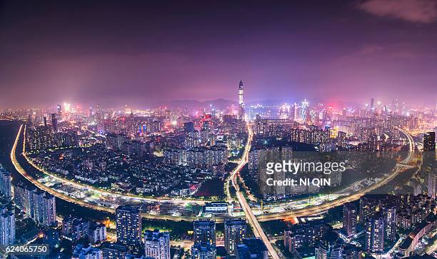china shenzhen skyscraper - shenzhen stock pictures, royalty-free photos & images