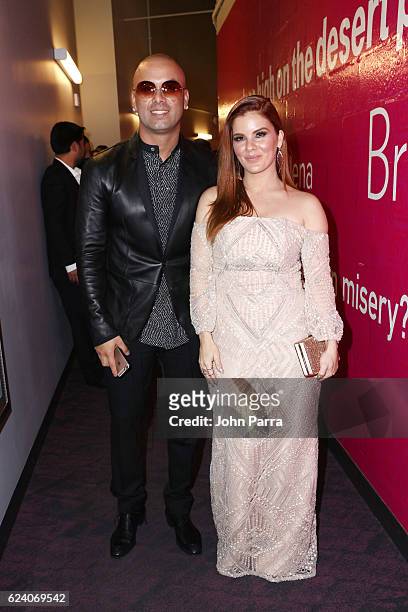 Recording artist Wisin and Yomaira Orti attend The 17th Annual Latin Grammy Awards at T-Mobile Arena on November 17, 2016 in Las Vegas, Nevada.